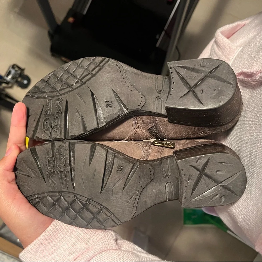 A.S.98 Military Dress Style Boots in Stone Leather Side Zip Women's 38 (US 7.5) - Picture 15 of 16